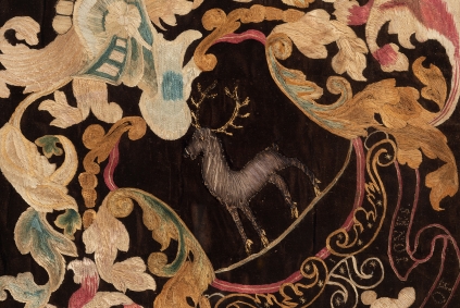 Needlework, Mary Jones (1748-1830), ca. 1768-70. Boston and Weston, MA. Concord Museum Collection, Gift of Cummings E. Davis; T900.